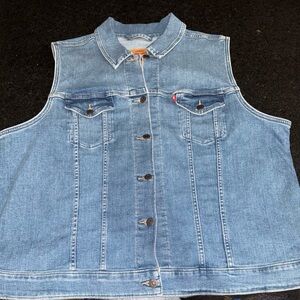 UEC LEVI’S DENIM BLUE JEAN STRETCH VEST SZ 3X